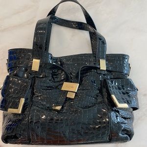 Vintage Michael Kors Black Crocodile Embossed Tote